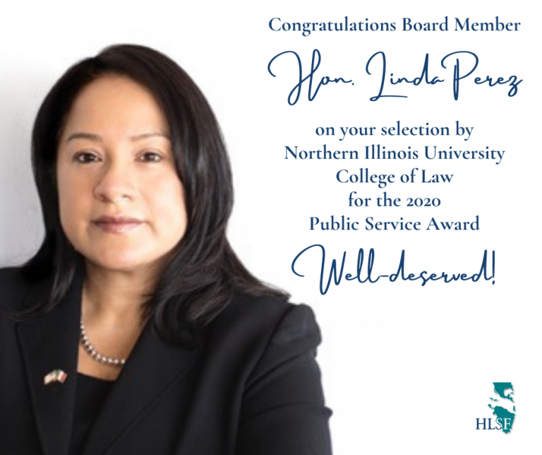 Hon. Linda Perez selected as NIU College of Law 2020 Public Service ...